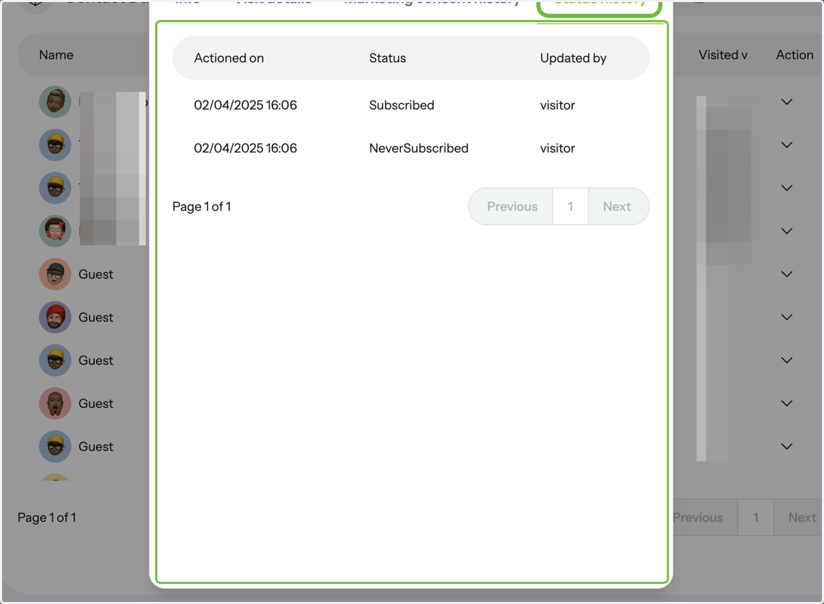 Check Subscription Status History