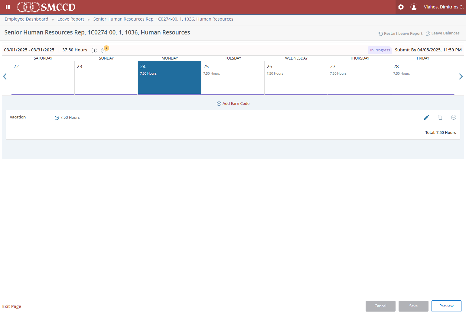 But wait, we returned to work on Friday! I didn’t mean to use leave on Friday. Click on "Friday"…