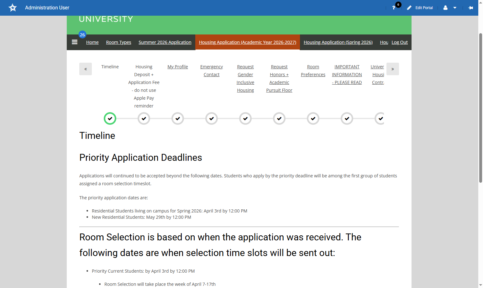 Locate the top steps of the housing application at the top.