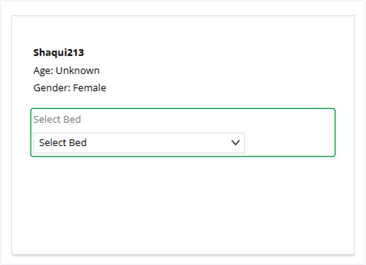 Click on Select Bed