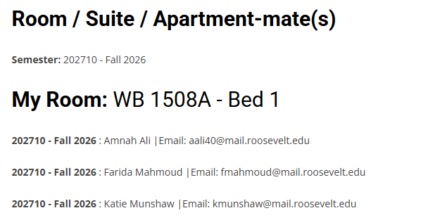 You will be able to see all things finalized on your "My Housing Summary Page"