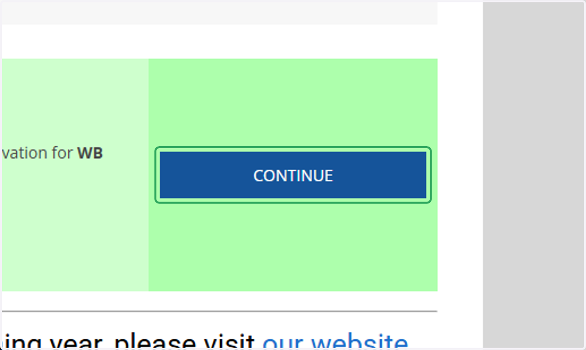 Scroll to the green box and click continue into the application