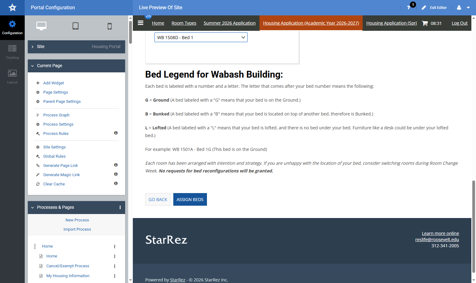Click on Assign Beds