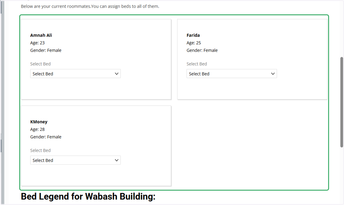 Complete the placement process for the remainder of your room/suitemates