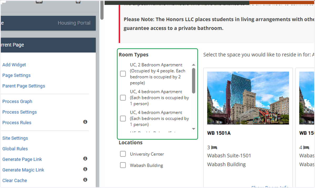There is a filter for Room Types. Use this to narrow down the room options.