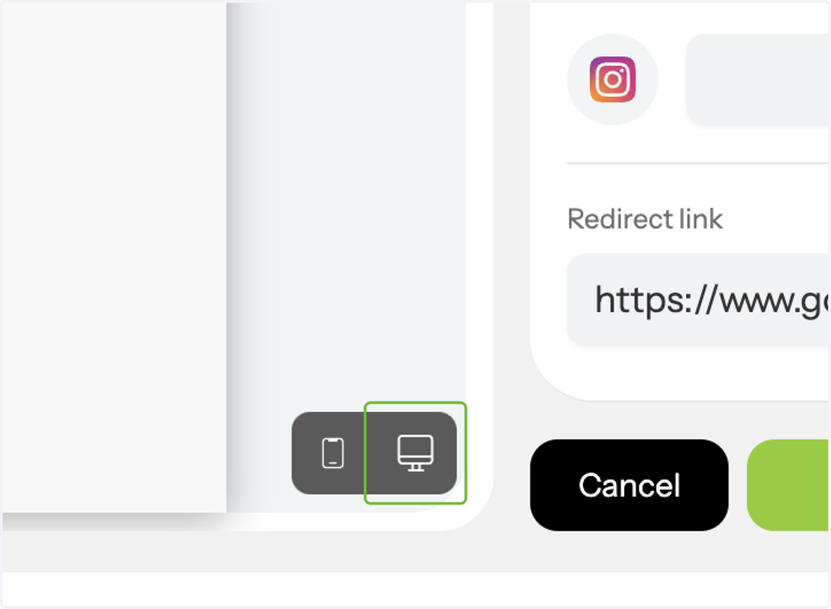 Click on the mobile and desktop icons right beside the settings.