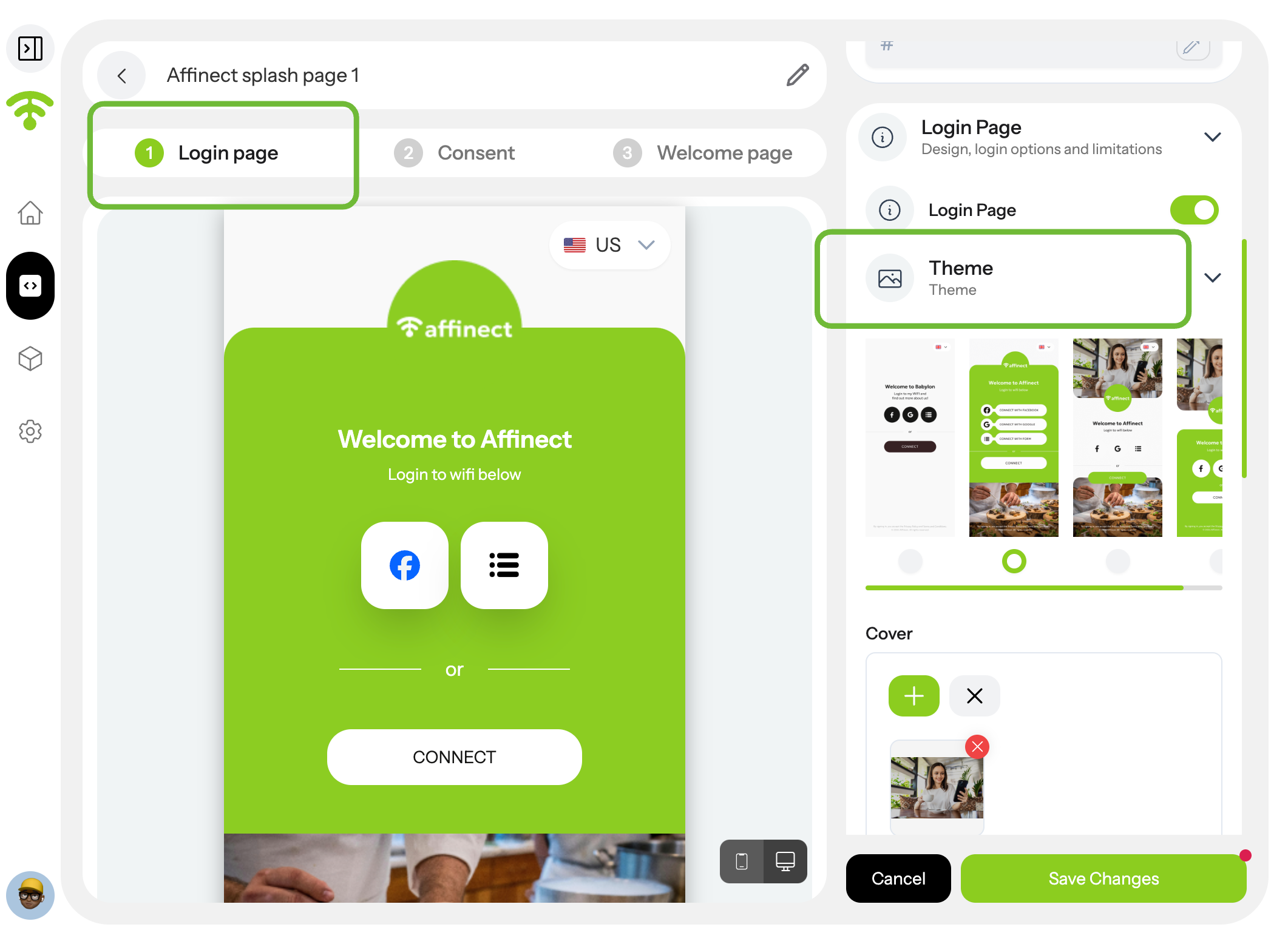 Click on the Login Page for branded customization.