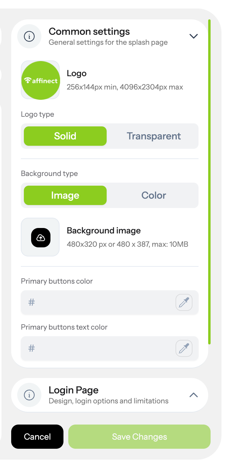 Click on Common Settings.