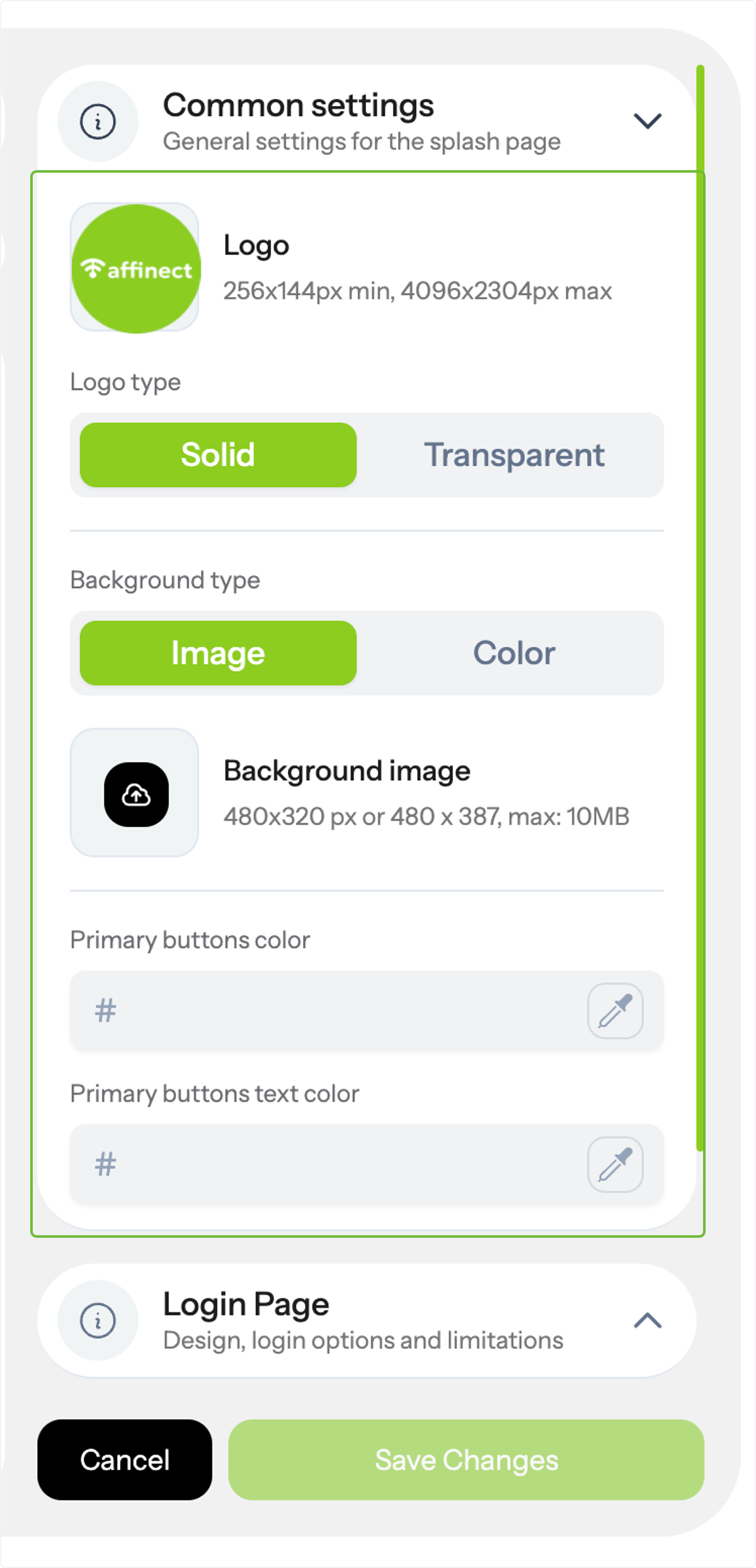 Click on Common Settings.