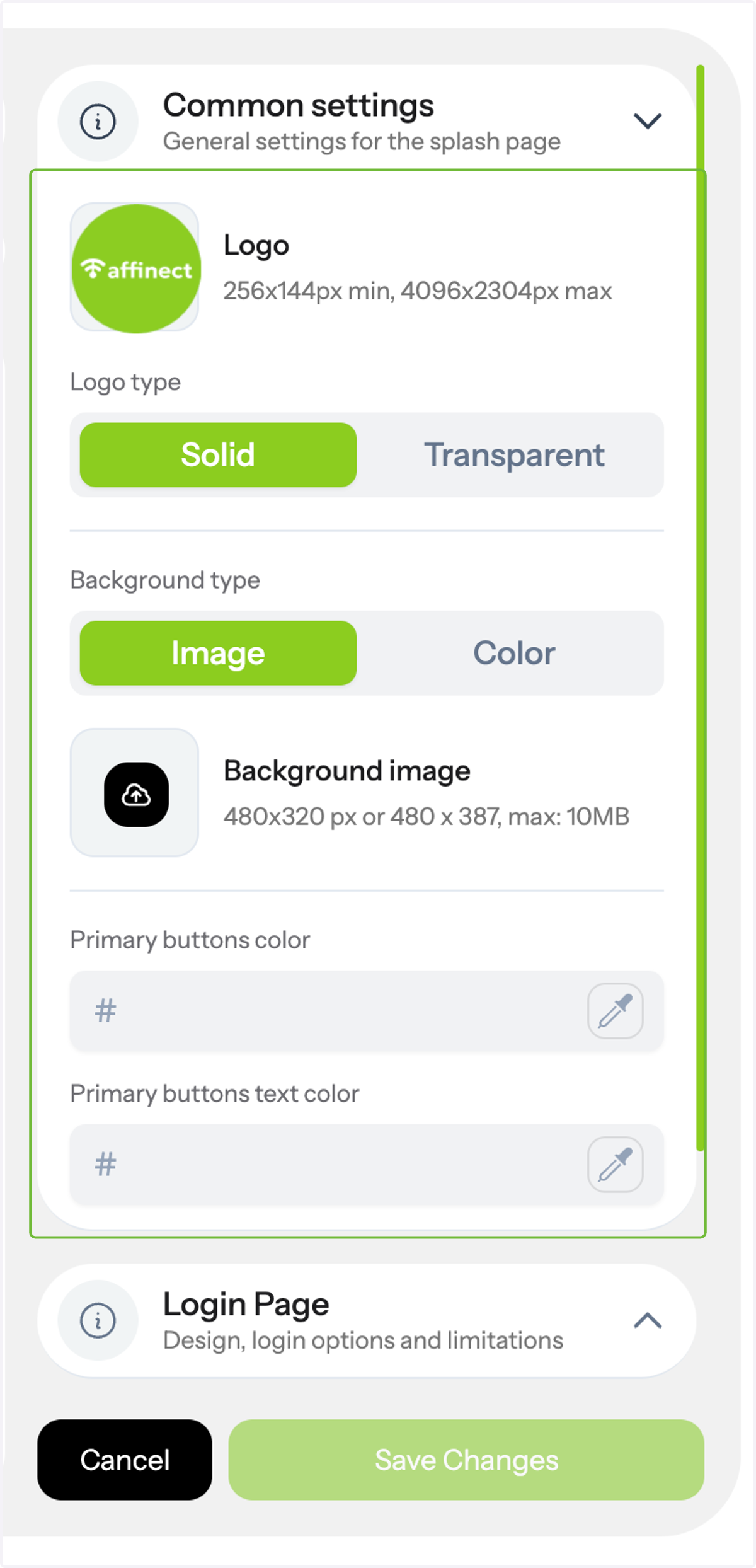 Click on Common Settings.