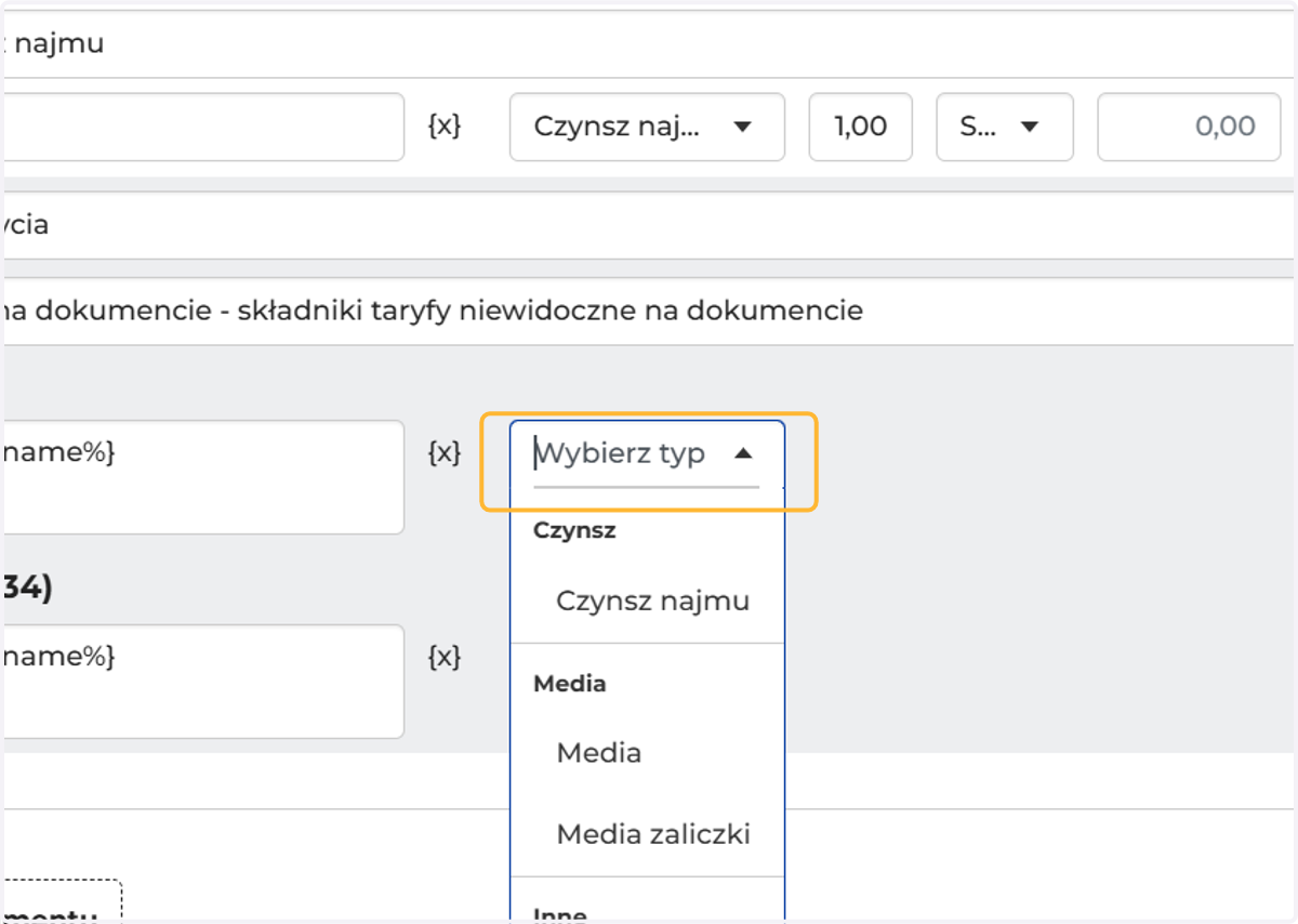 Wybierz typ pozycji