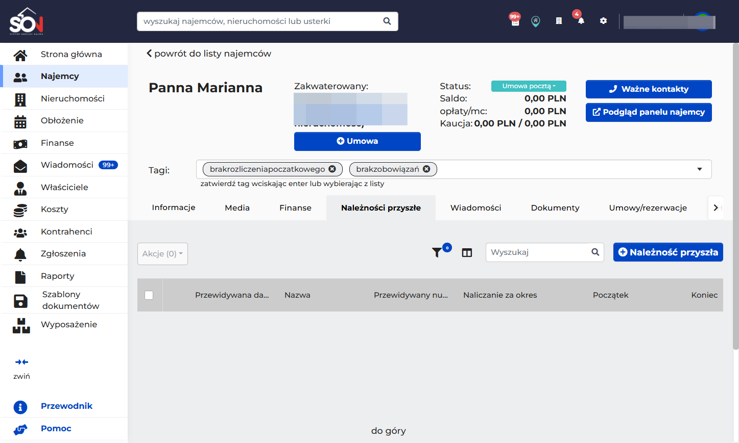 Dodaj należność przyszłą