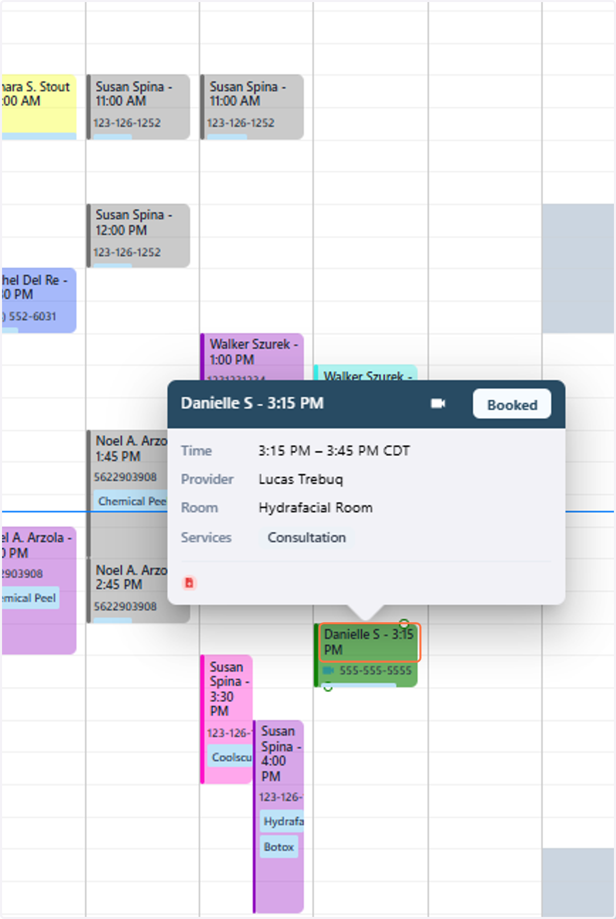 If you need to claw back a deposit, click on the affected appointment from the schedule