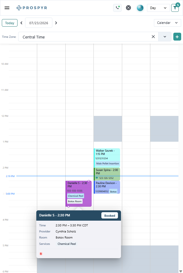 If your patient no-shows, click on the affected appointment from the schedule