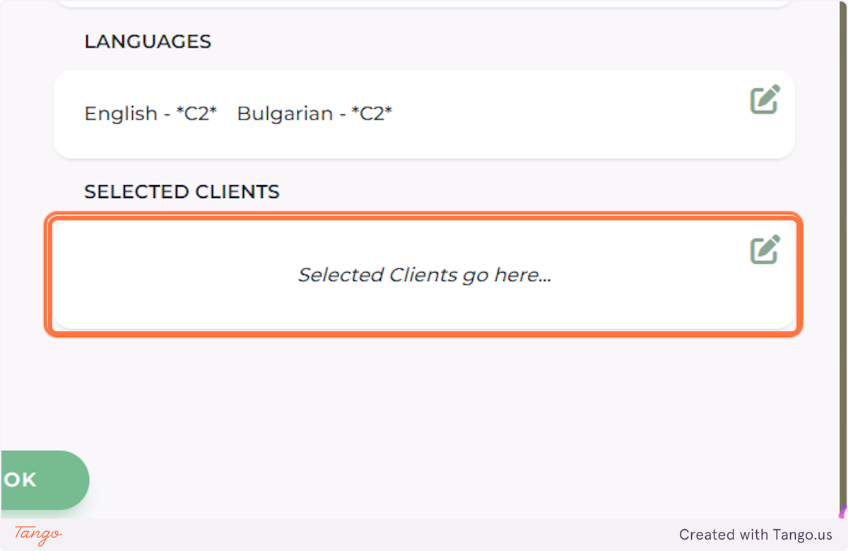 Use the SELECTED CLIENTS to showcase either clients or employers of yours whom you've done your best work with.