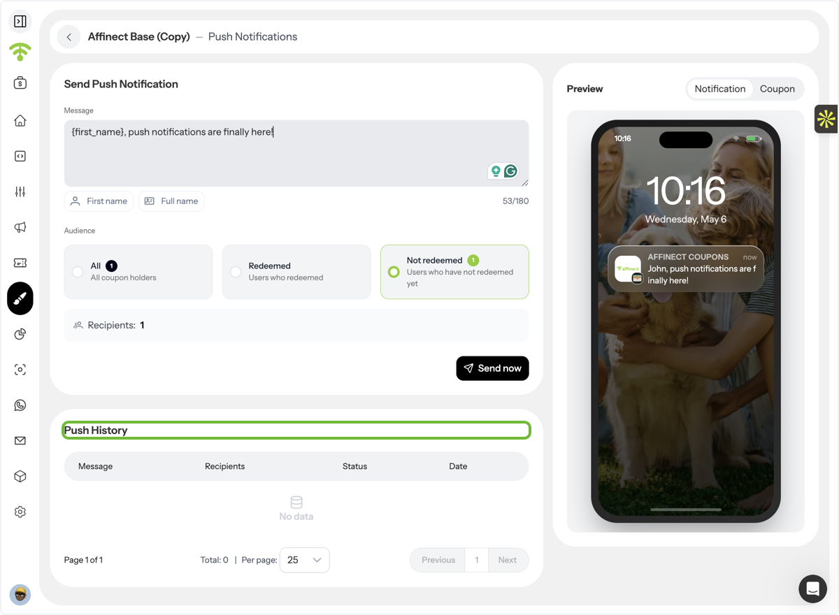 View Notification History