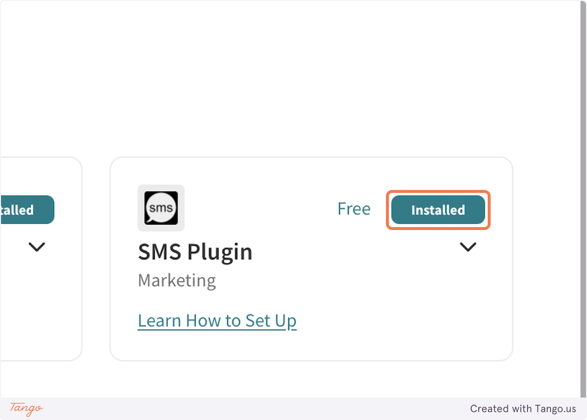 Find SMS Plugin and click on Install if it is not installed