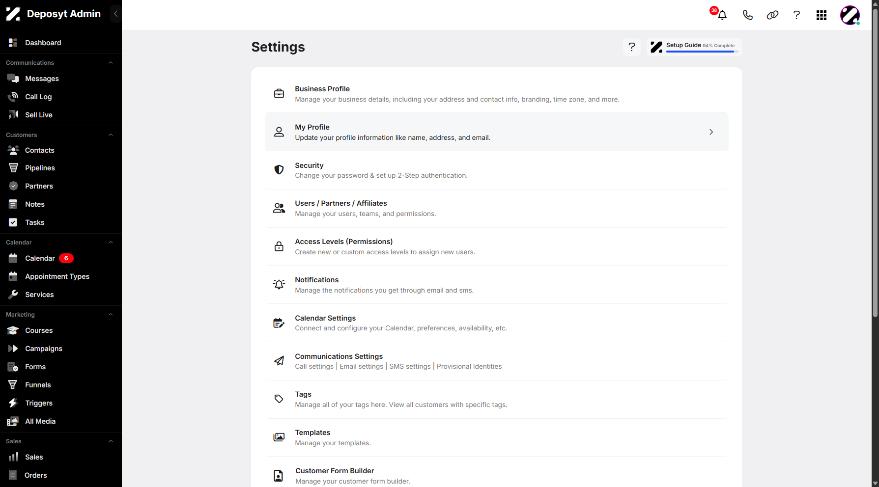 Step 4: Click on My Profile to continue.
