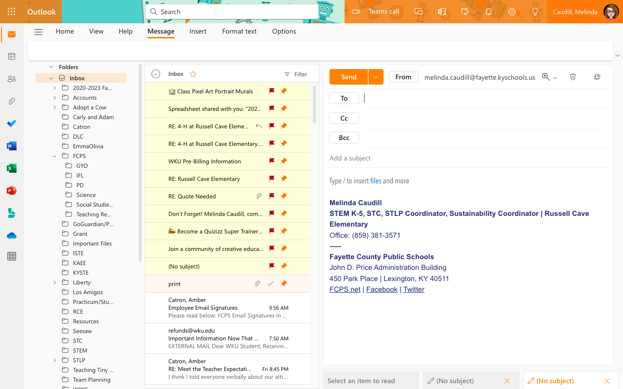 Your signature should now appear at the bottom of every email