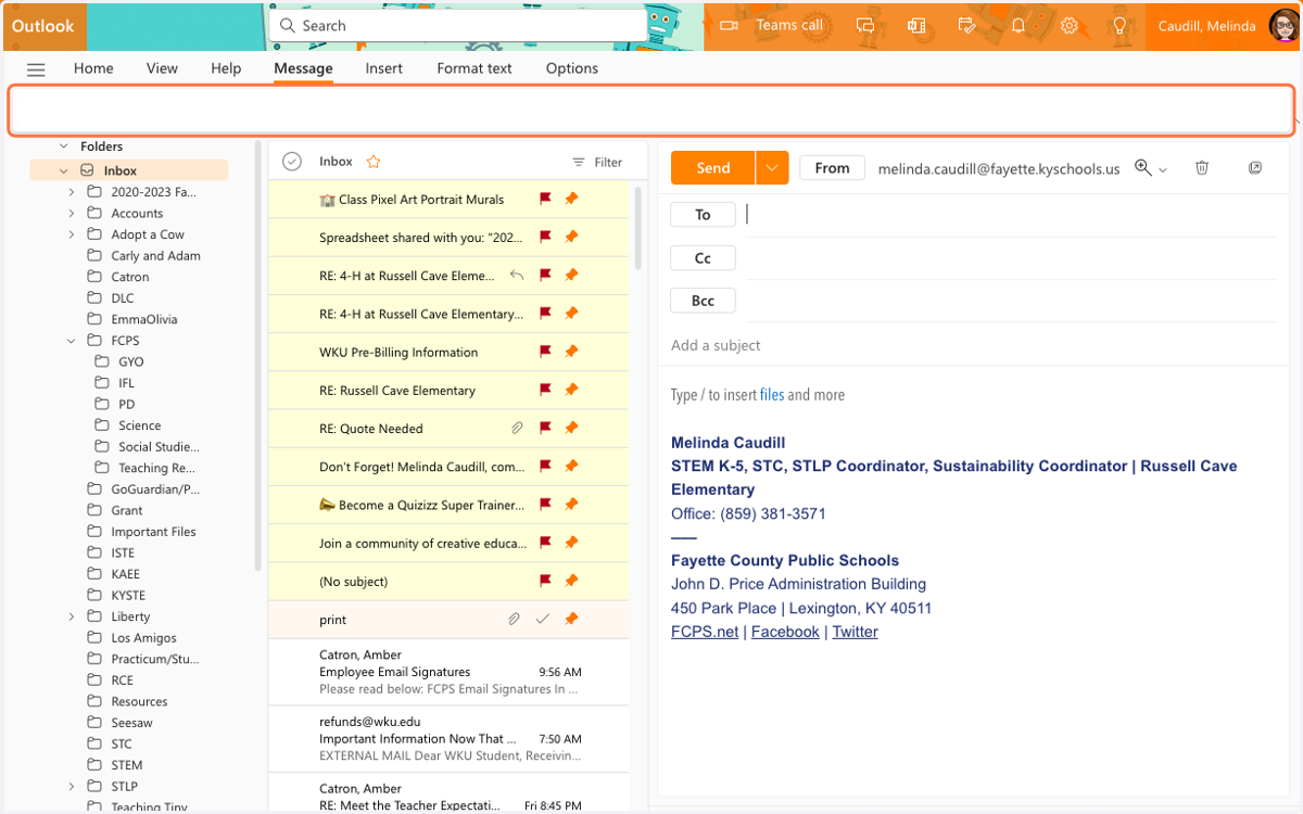 Your signature should now appear at the bottom of every email