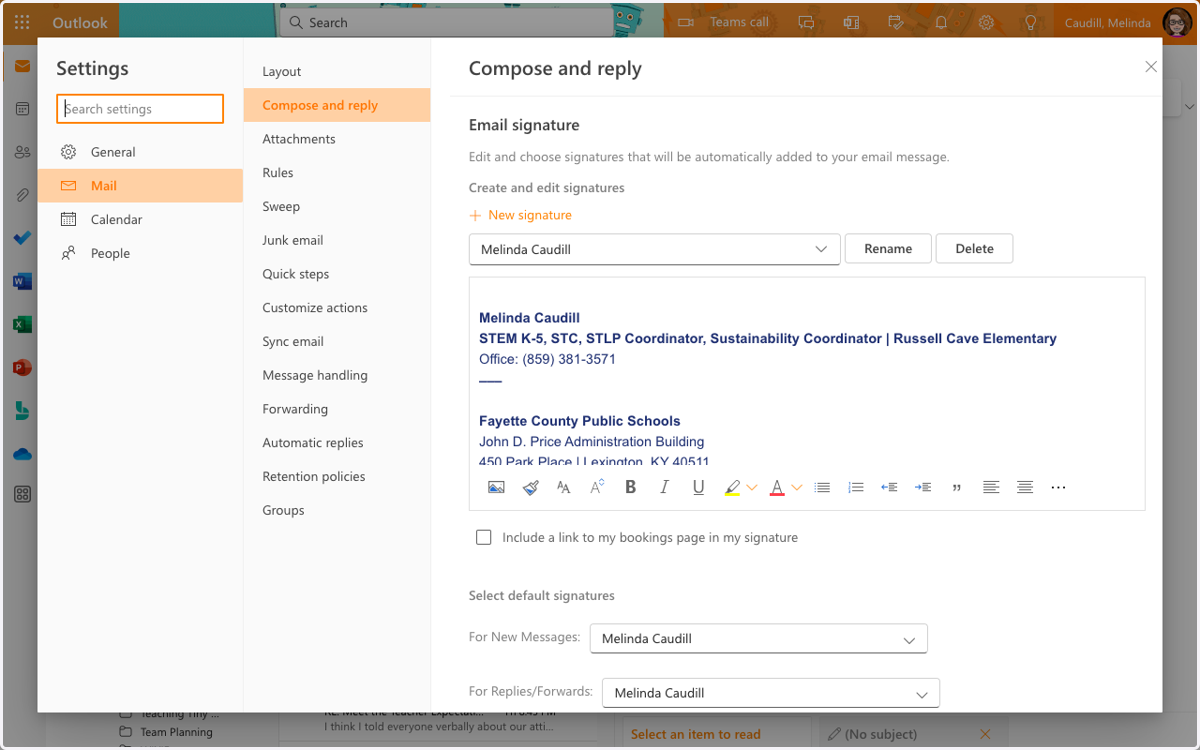Click on Email signature