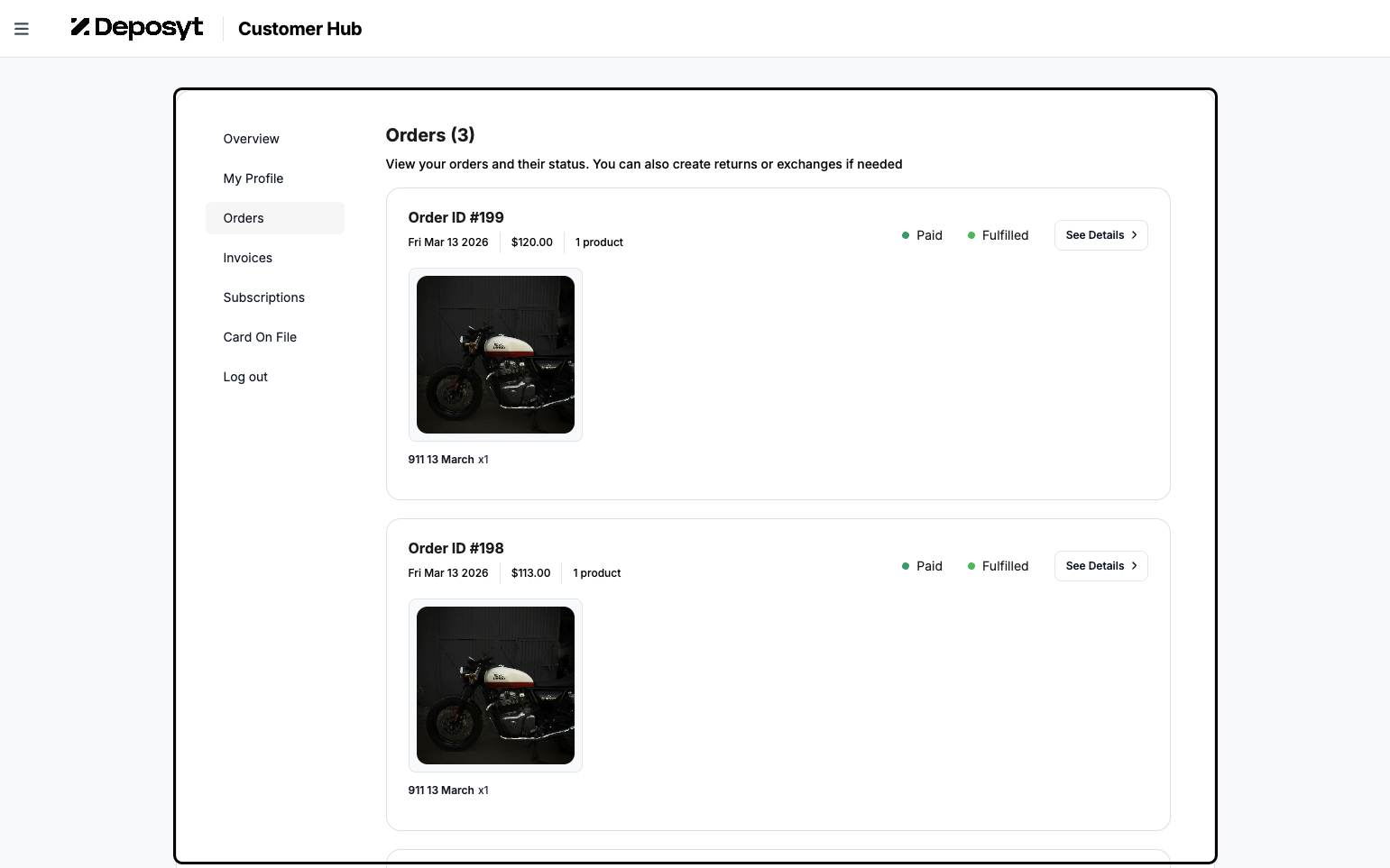 Step 7: Here, you can view the customer’s orders. Click See Details to view the order in more detail.