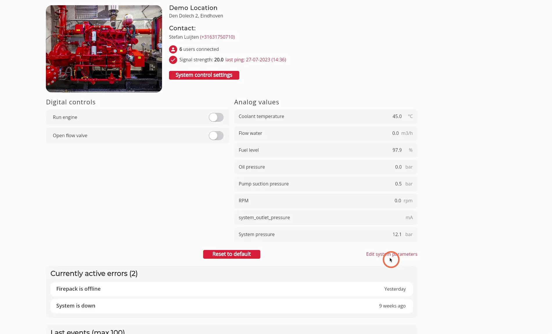 Click on 'Edit system parameters'