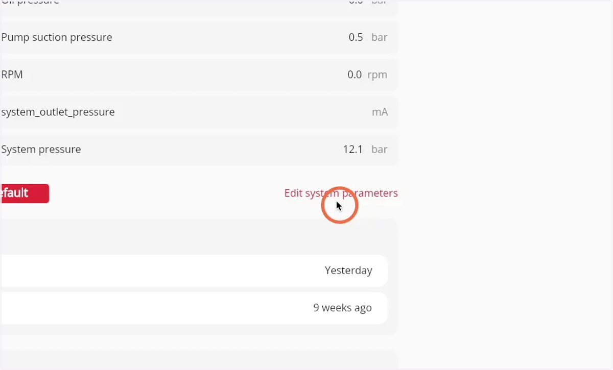 Click on 'Edit system parameters'
