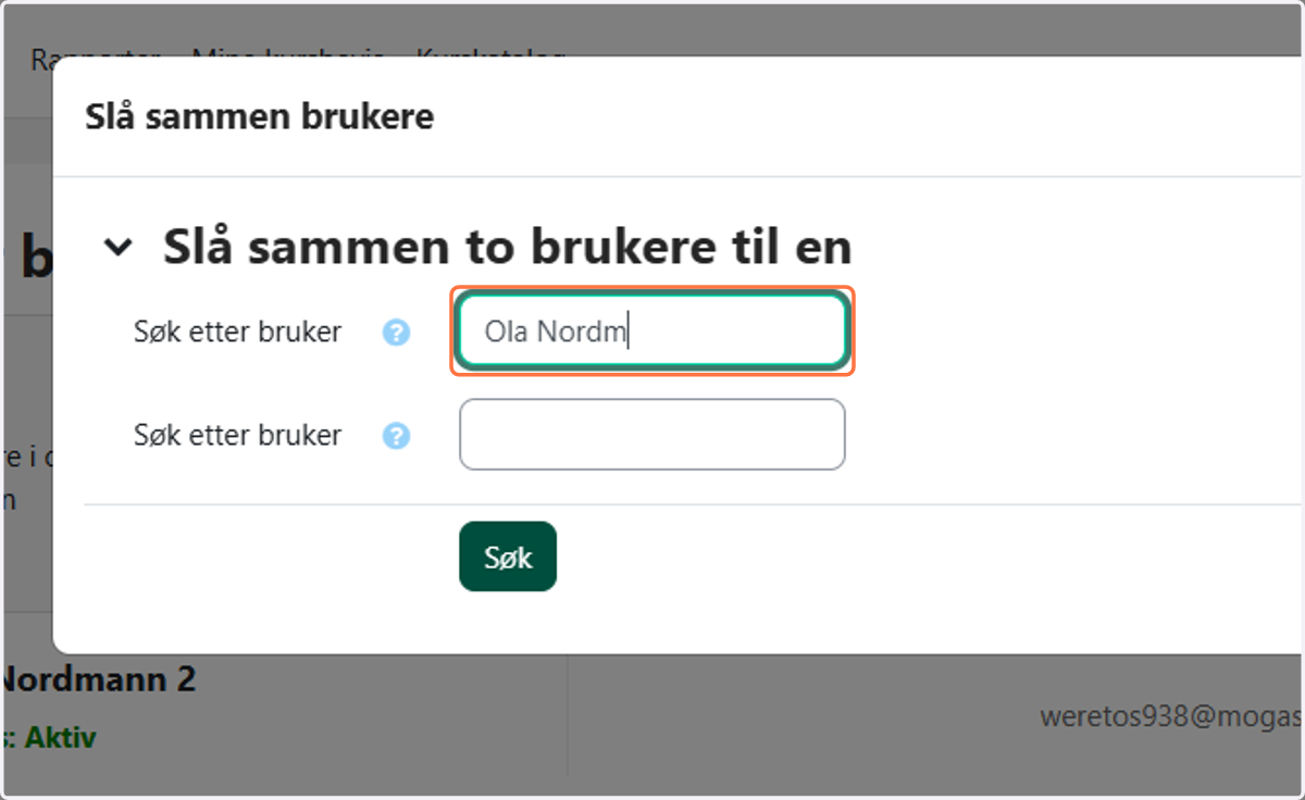 Skriv inn navnet til bruker