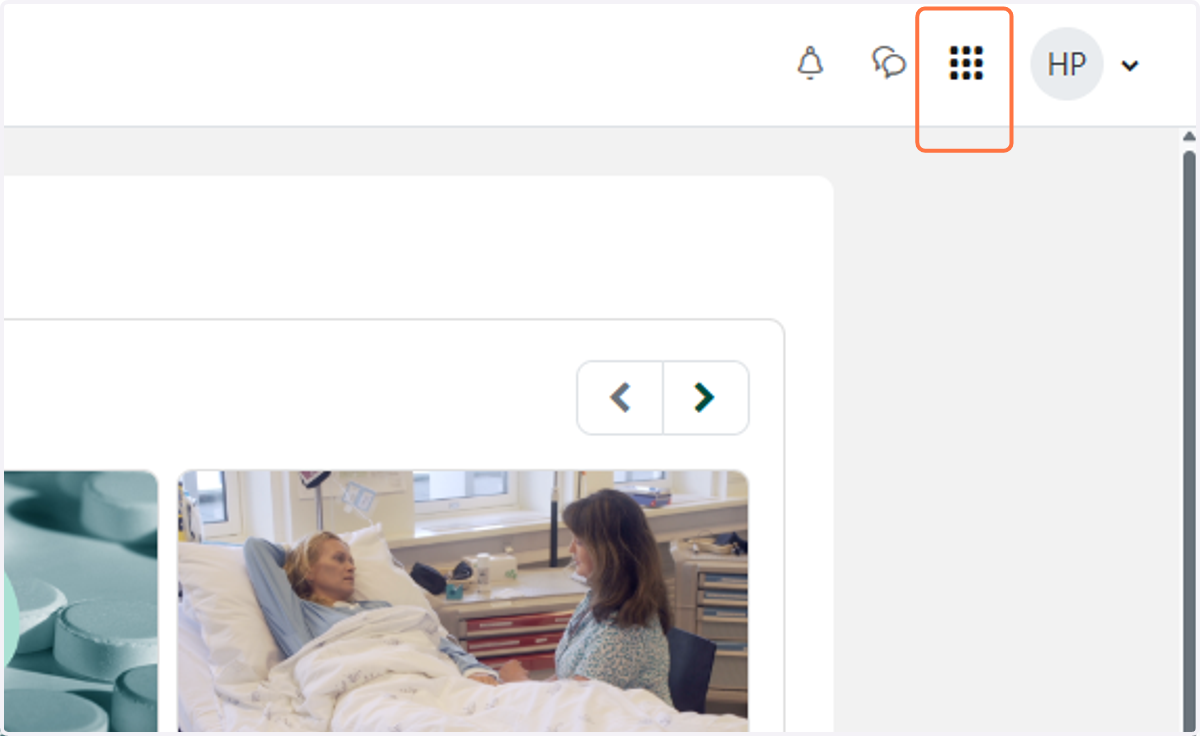 Klikk på vaffelmenyen