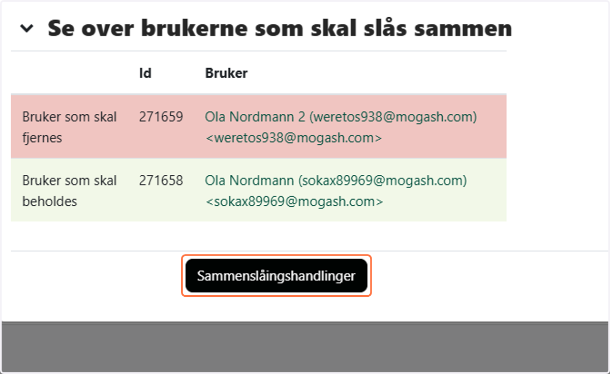 Klikk Sammenslåingshandlinger