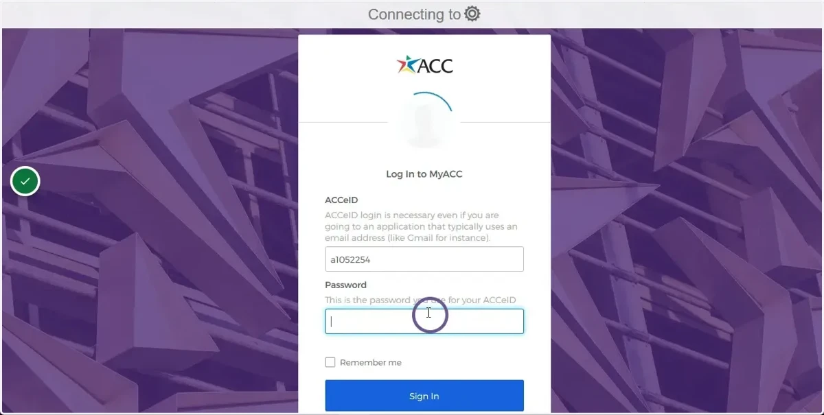 Sign into AIM with your ACCeID and Password