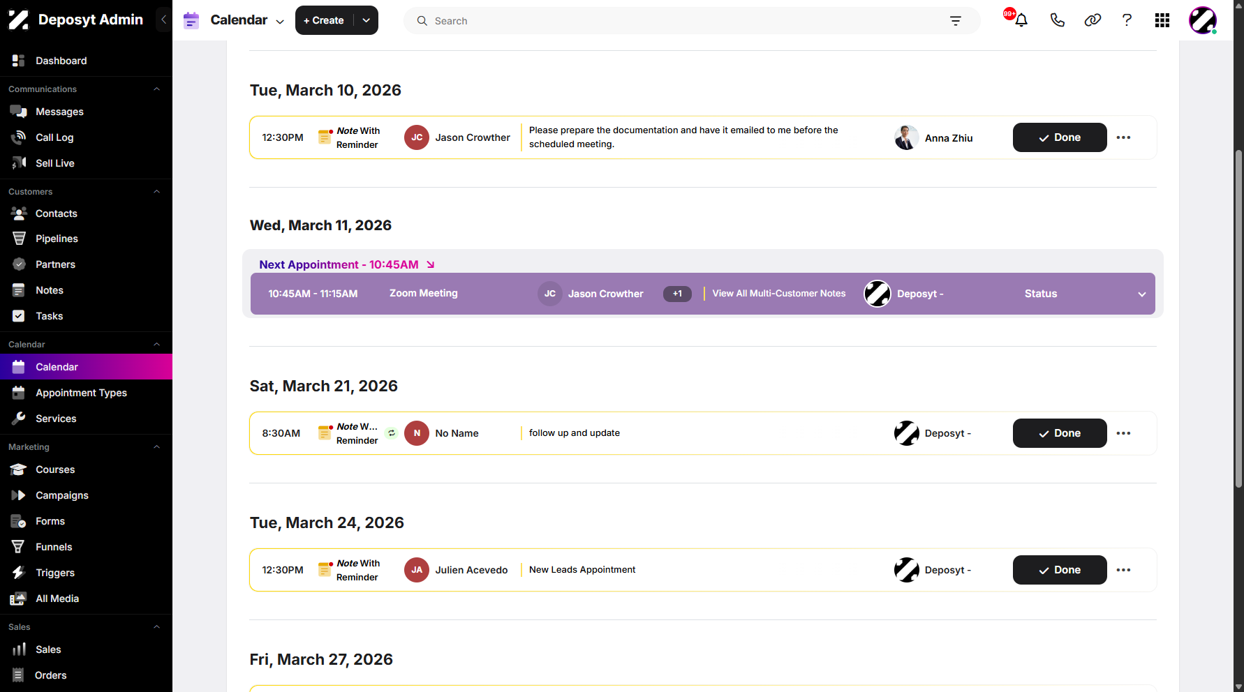 Step 6: You are now navigated to the Calendar section. This feature helps users quickly navigate from one section to another.