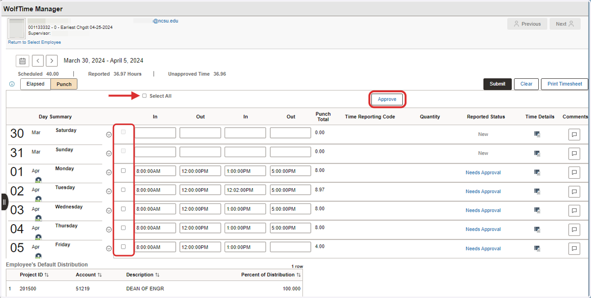 Timesheet Review and Approval