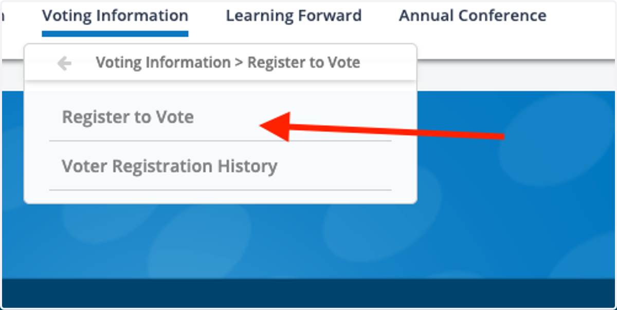 It will give you two options, to Register to Vote or to view your Voter Registration History.