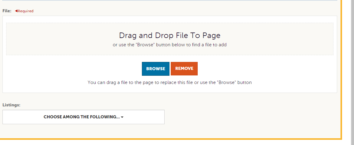 Click on BROWSE or Drag photo here