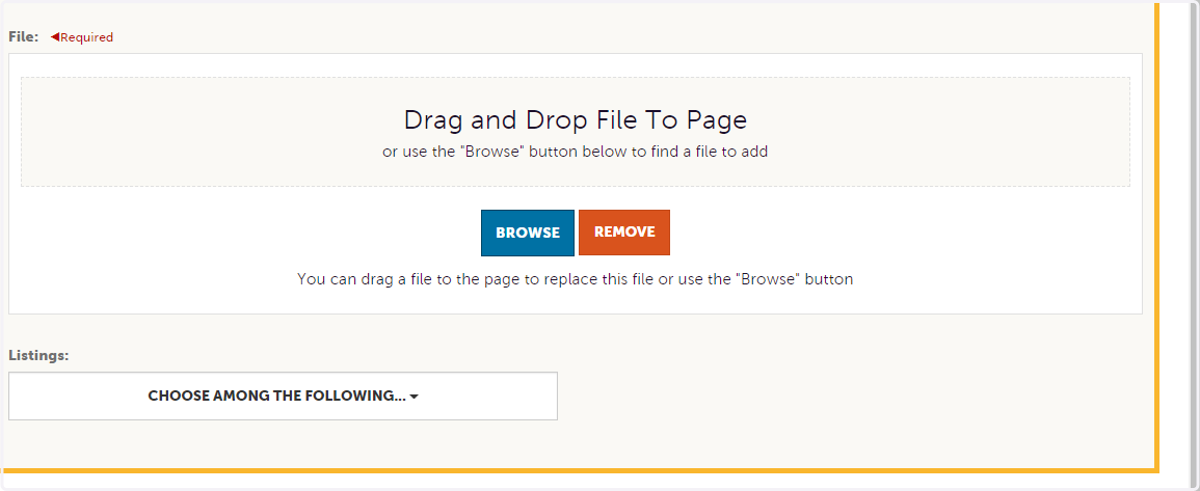 Click on BROWSE or Drag photo here