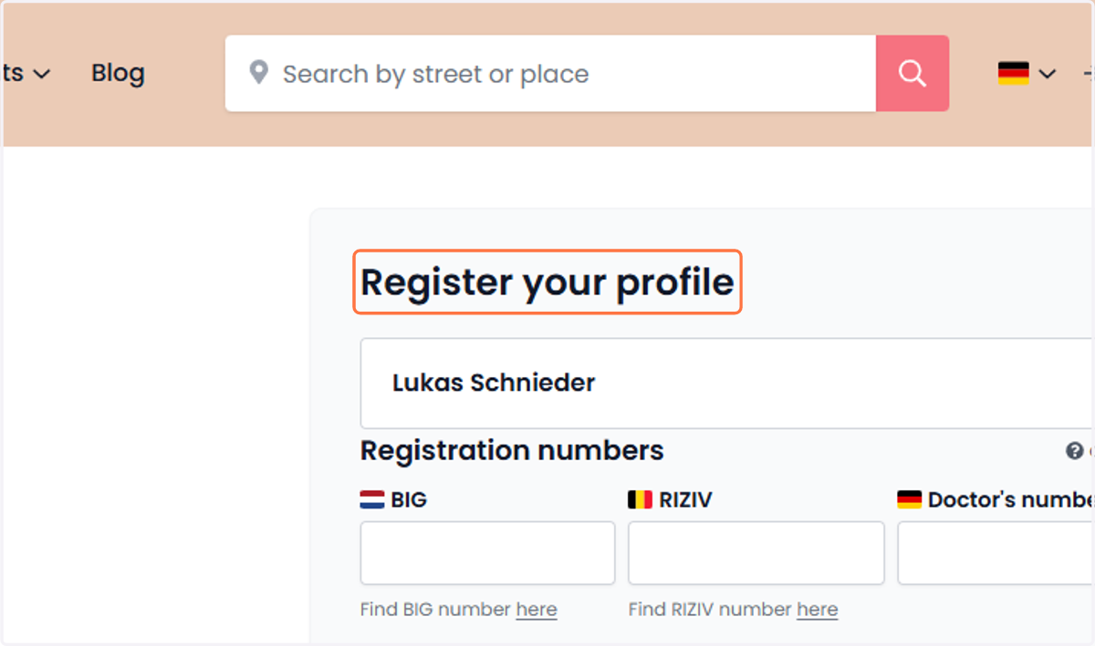 Registration Profile Registratieprofiel
