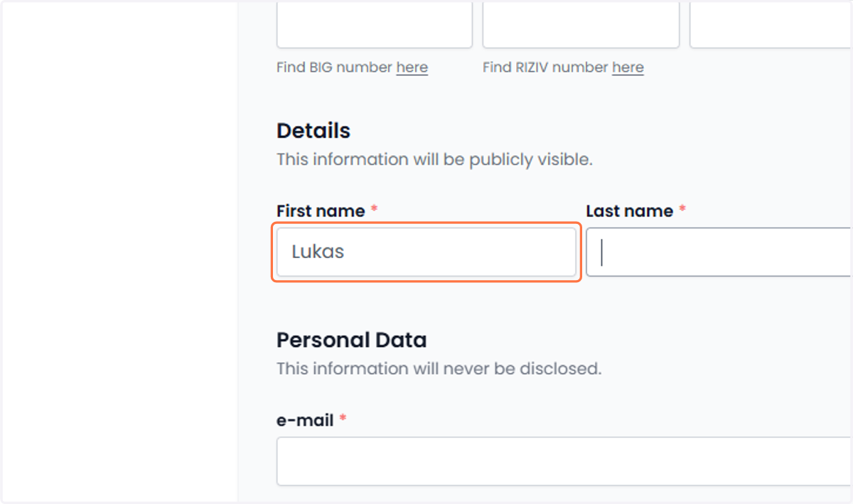 Personal details Persoonlijke gegevens