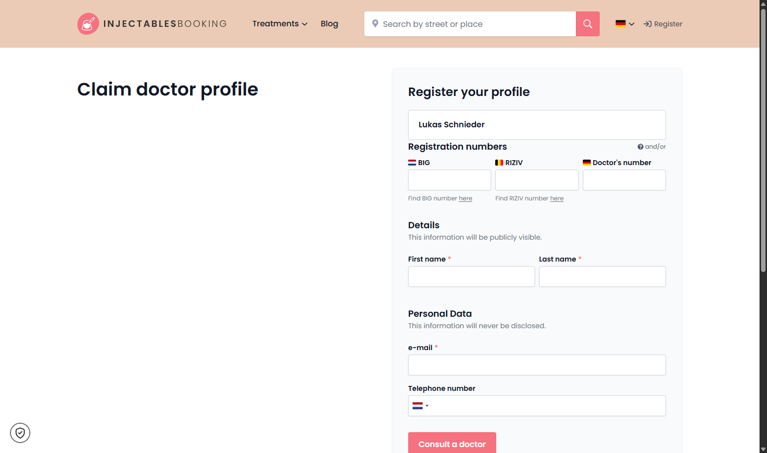 Personal details Persoonlijke gegevens