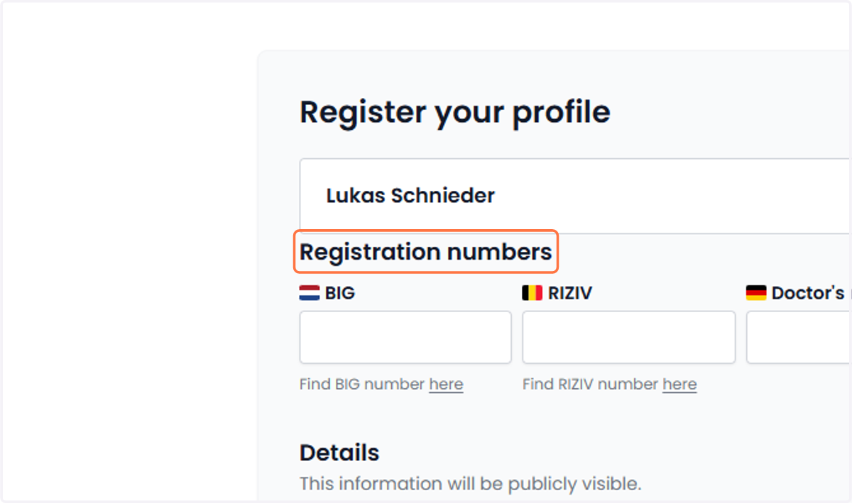 Registration Numbers Registratienummers