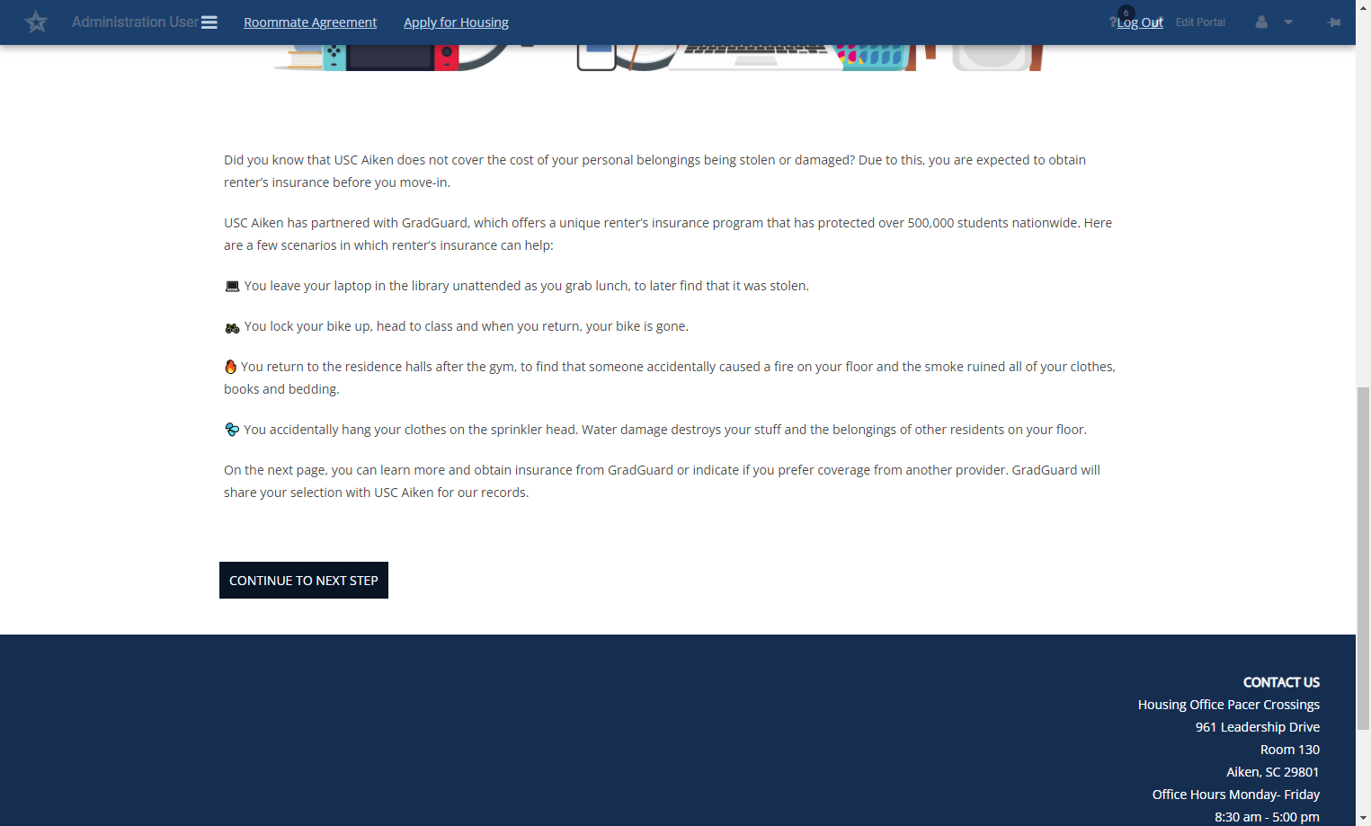 Click on Continue to Next Step