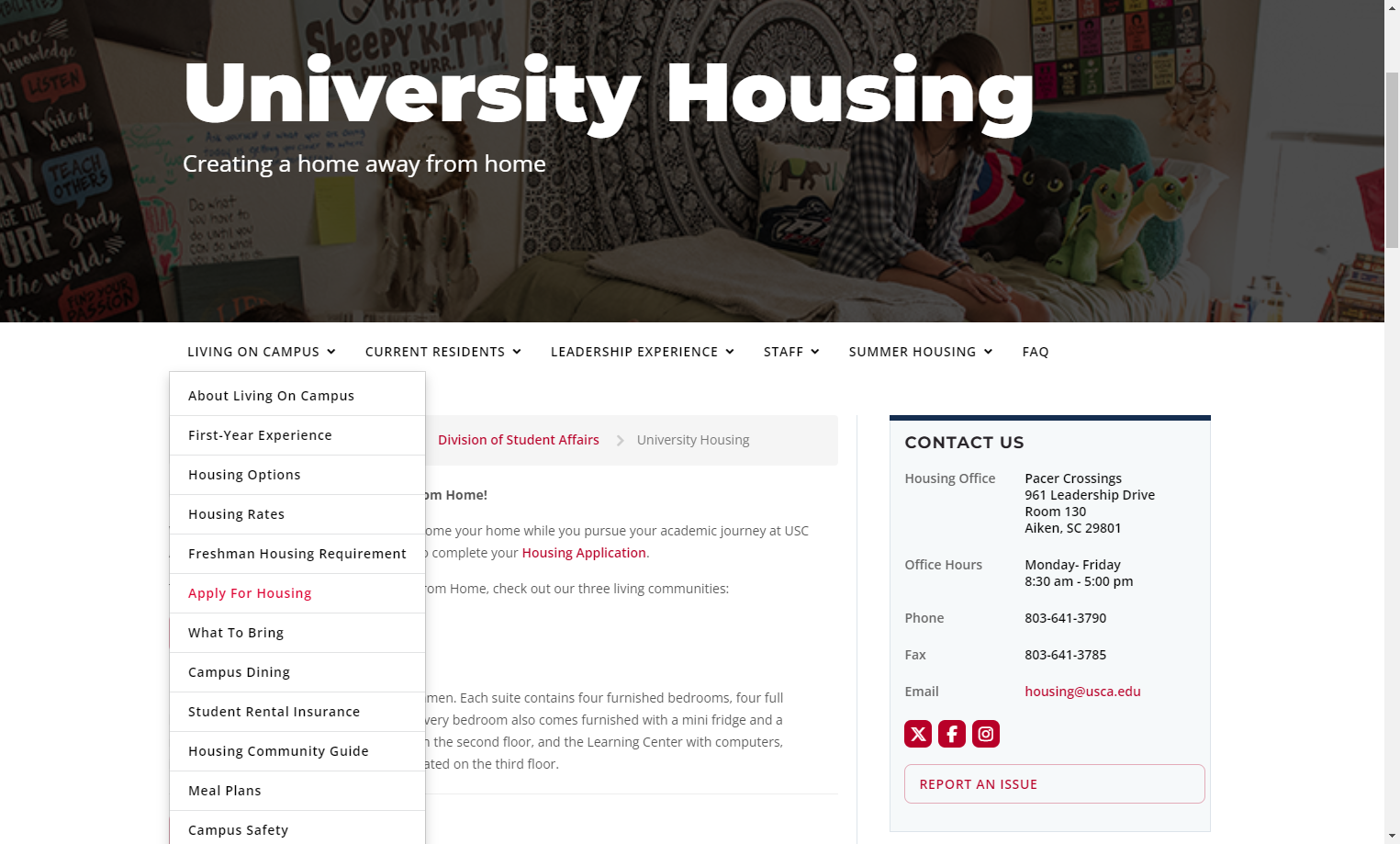 Click on Apply For Housing