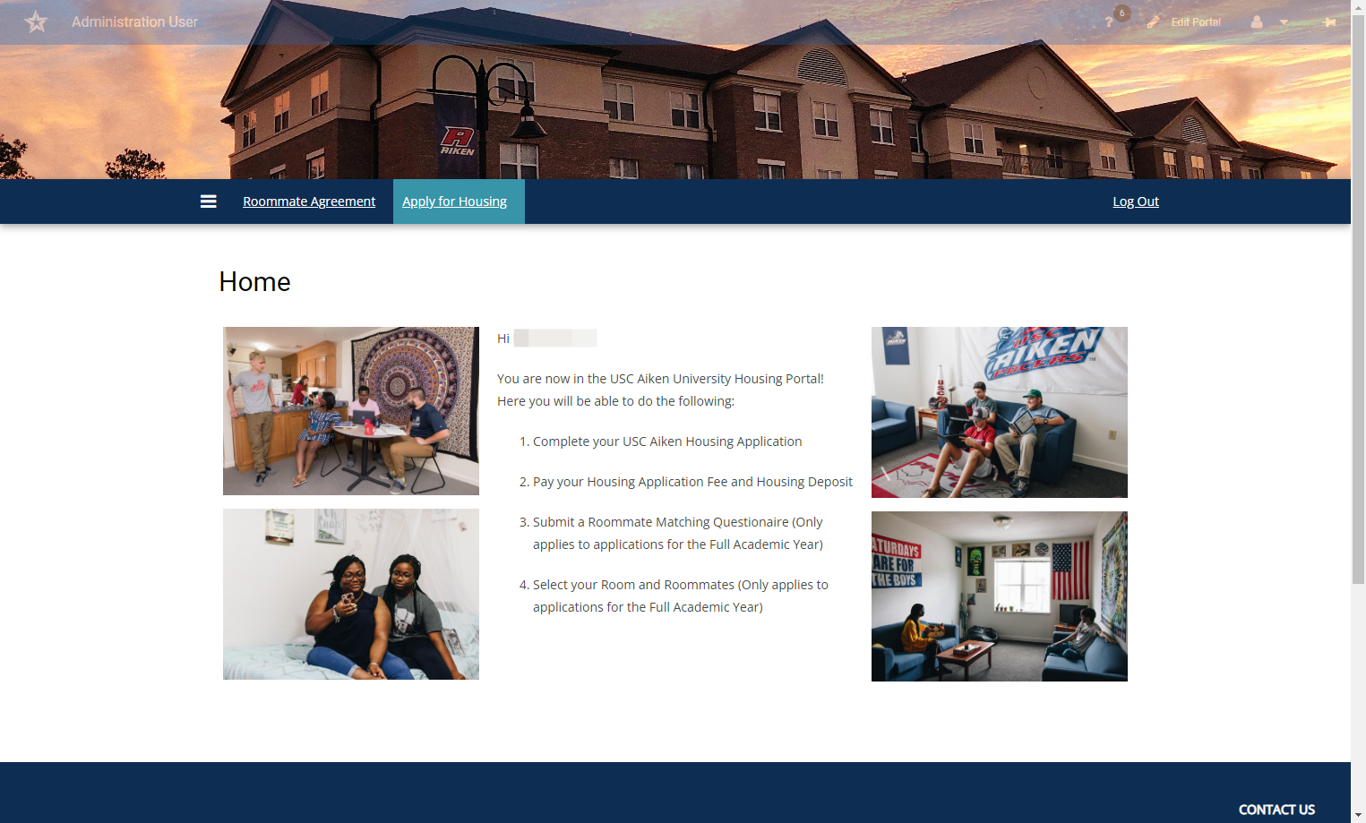 Click on Apply for Housing