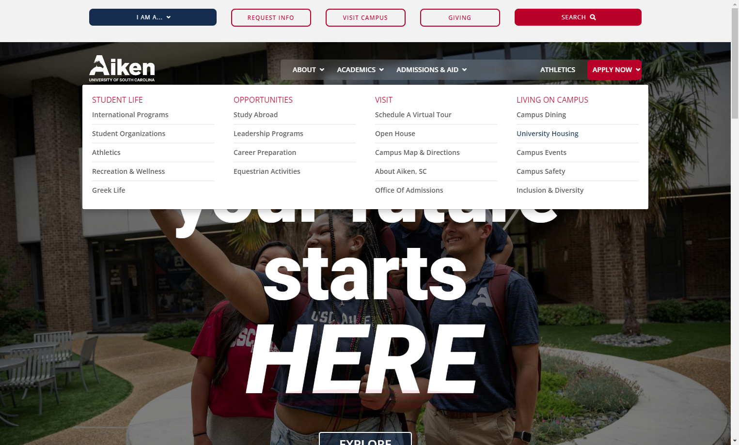 Click on University Housing