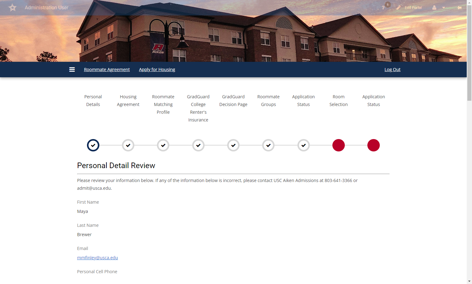 Click on Personal Details