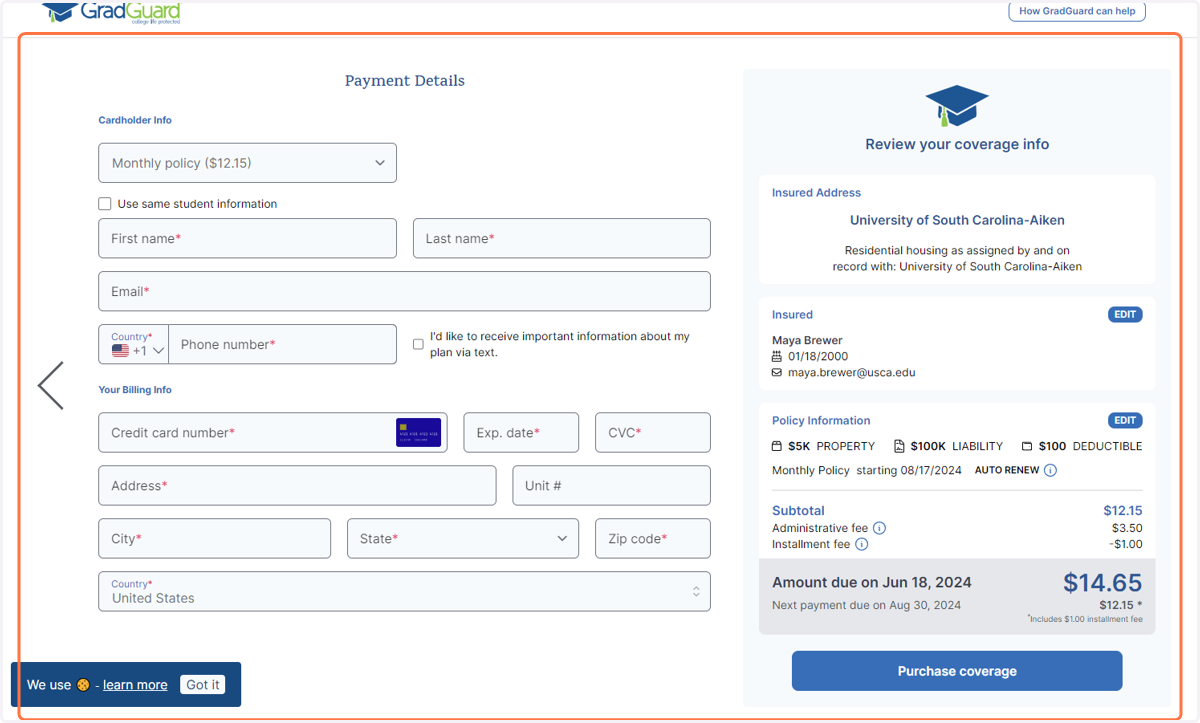 Click on Payment Details…