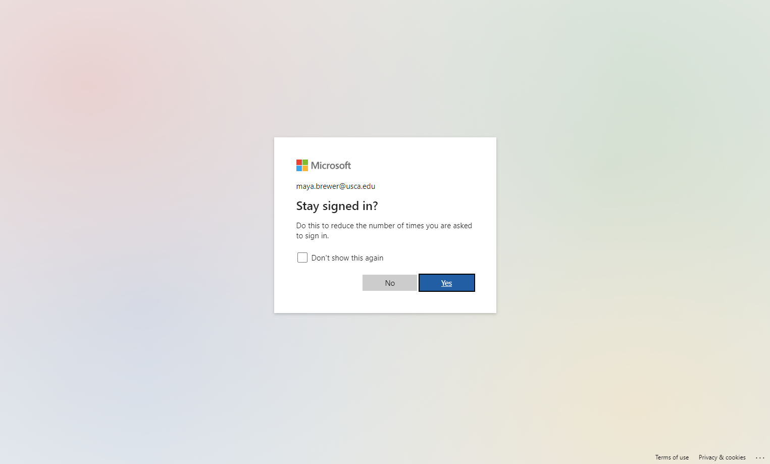 Click on Yes