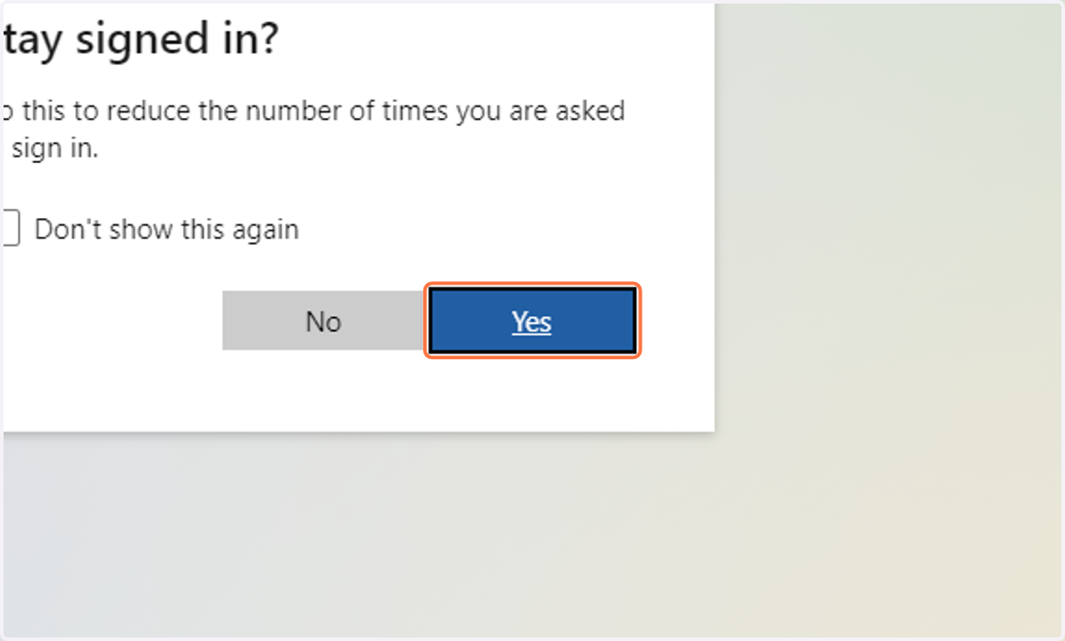 Click on Yes