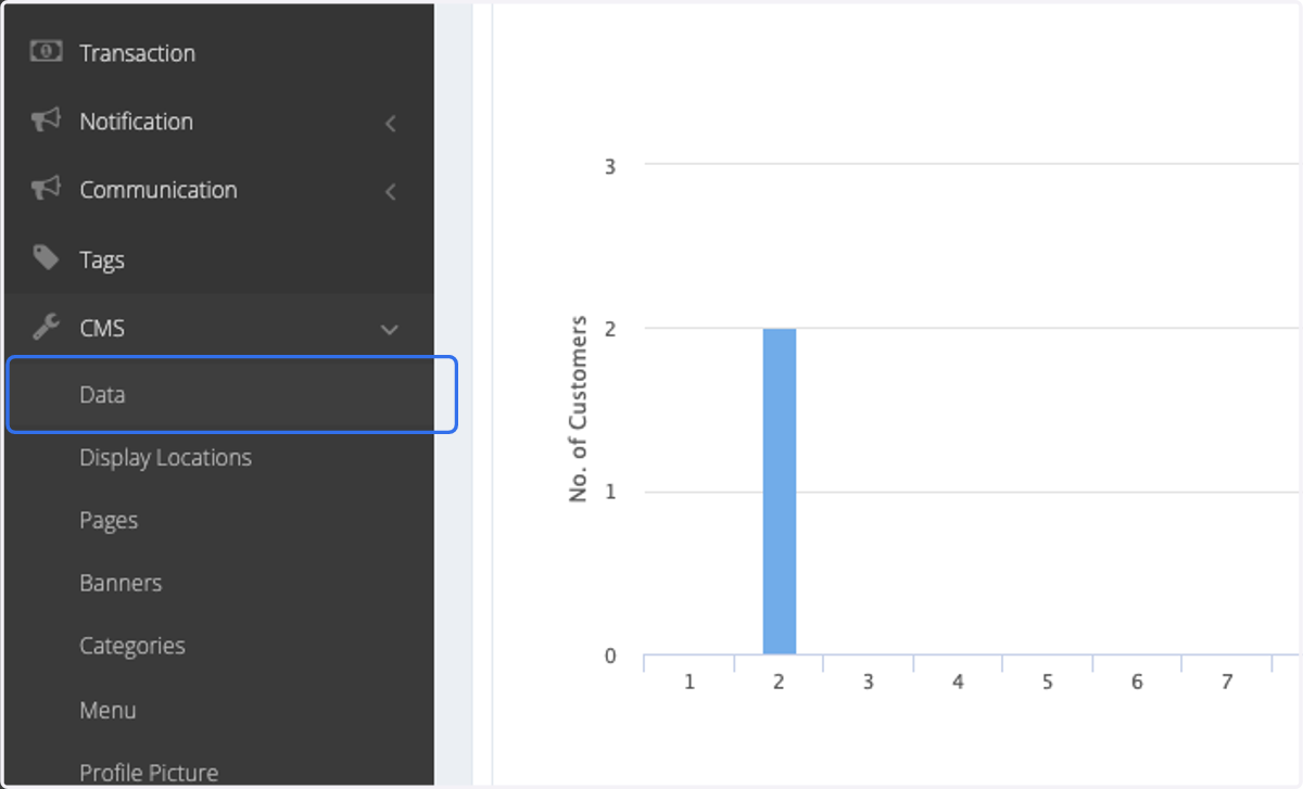 Click on Data